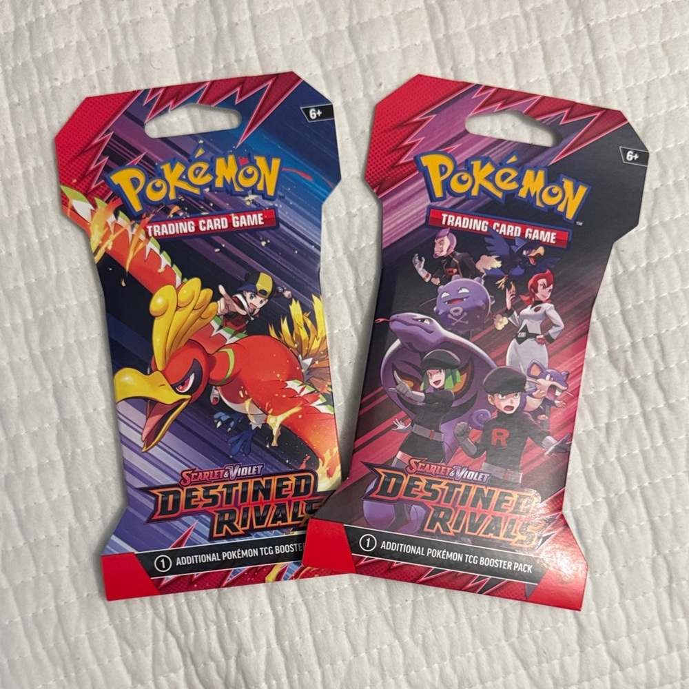 Pokemon Scarlet & Violet Destined Rivals Booster Packs - Red and Purple